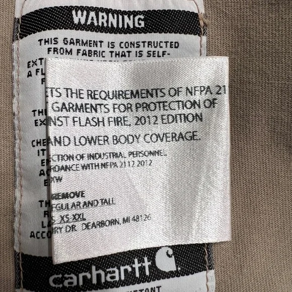 Carhartt Flame Resistant FR MasTec Work Shirt Long Sleeve Tan‎ Mens - Picture 11 of 16
